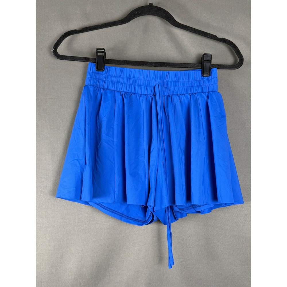 AS Revival Athletic Skort Women XS Blue Smocked Waist Pleated Built-in Shorts